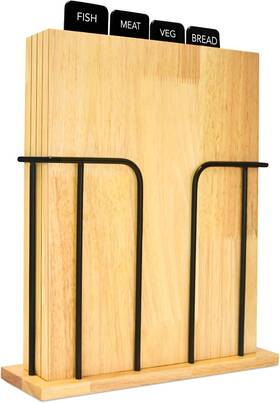 Stecbt00001-2 South To East Wood Cutting Board Set Of 4 With Food Pieces Original