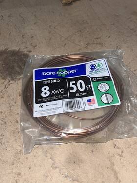 Southwire 032886923258 50-ft 8-gauge Solid Soft Drawn Copper Bare Wire - New