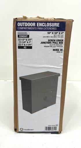 Scr-10104-upc Southwire N3r 10 Inch X 4 Steel Gray Screw Cover Wall Mount Box