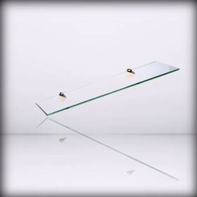 P-6x27-brass Spancraft Glass Peacock Shelf Brass 6 X 27