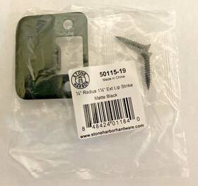 50115-19 Stone Harbor Hardware Round Corner Extended Lip Strike Plate 2-1/4 Inch X 1-1/2 2 Overall Length
