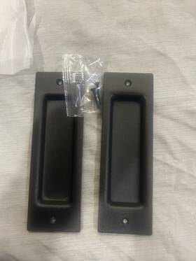 68001-19 Stone Harbor Hardware Sliding Door Flush Pull 6-1/2 Inches Matte Black 2 Pulls In Box