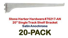 76217-an Stone Harbor Hardware 20 Inch Single Track Shelf Bracket - Anochrome 20-pk