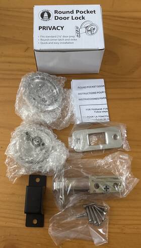 811-15 Stone Harbor Hardware Round Pocket Door Lock Privacy Bed/bath Latch 2-3/8 Inch Backset Rcl Satin Nic