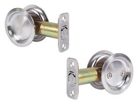 812-26d Stone Harbor Hardware Round Pocket Door Lock Passage Hall/closet Latch 2-3/4 Inch Backset Satin Chrome