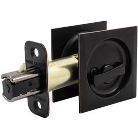 815-11p Stone Harbor Hardware Contemporary Square Pocket Door Lock Privacy Bed/bath Latch 2-3/8 Inch Backs
