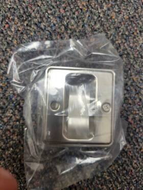 Stone Harbor Hardware 830-15 Square Pocket Door Lock Passage Hall/closet Latch Satin Nickel