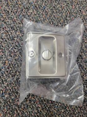 Stone Harbor Hardware 831-15 Square Pocket Door Lock Privacy Bed/bath Latch Satin Nickel By