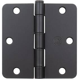 B3514-19 Stone Harbor Hardware Standard Hinge 3-1/2 Inches 1/4 Inch Radius Corner Bulk Pack 100 Each Matte Bl
