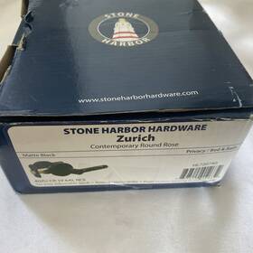 Hl720740 Stone Harbor Hardware Zurich Door Lever With Round Rosette Privacy Bed/bath Latch Matte Black