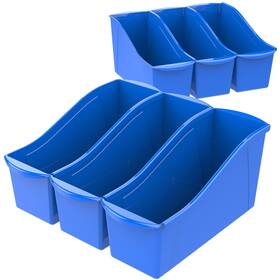 71101u06c Storex Large Book Bin Blue Case Of 6