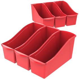 71102u06c Storex Large Book Bin Red Case Of 6