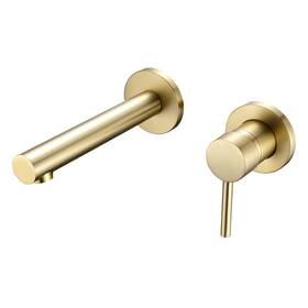 S1400bgi Sumerain 607376397941 Brushed Gold Bathroom Faucet Brass Wall Mount Single Handle W