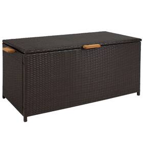 Gf-045 Sunnydaze Decor Resin Wicker Indoor/outdoor Storage Deck Box With Handles - Brown By
