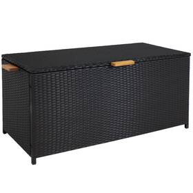 Gf-340 Sunnydaze Decor Resin Wicker Indoor/outdoor Storage Deck Box With Handles - Black By