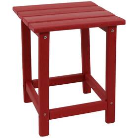 Ieo-295 Sunnydaze Decor 14.75 In Adirondack All-weather Hdpe Patio Side Table - Red By