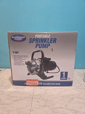 96110 Superior Pump 1 Hp Portable Sprinkler 830 Gallons Per Hour Stainless Steel