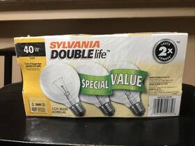 15871 Sylvania Doublelife 3 Pack Globe Clear Bulbs 40 W G25 Lamp Medium Basenew
