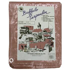 B1525 T.w . Evans Cordage 15ft X 25ft Brown Buffalo Poly Tarp