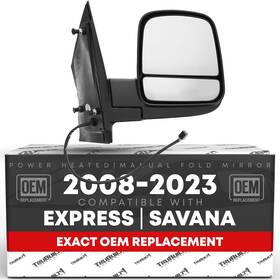 T1a-15227437 T1a Passenger Side Mirror For Chevrolet Express Gmc Savana - Heated Manual Fold