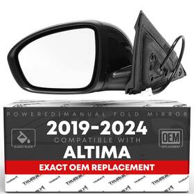 T1a-489bel T1a Driver Mirror For Nissan Altima - Power Manual Fold Flat Glass Sid