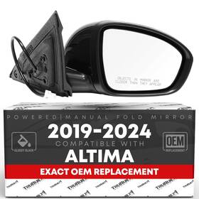 T1a-489ber T1a Passenger Mirror For Nissan Altima - Power Manual Fold Convex Glass Passe