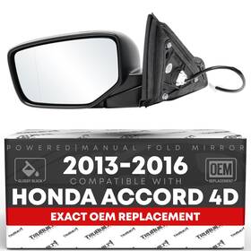 T1a-914el.ap T1a Driver Mirror For Honda Accord - Power Manual Fold Aspherical Glass Drive