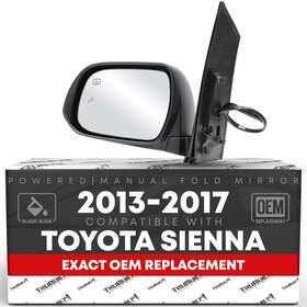T1a-957behwl T1a Driver Mirror For Toyota Sienna - Power Heated Manual Fold Flat Glass Dr