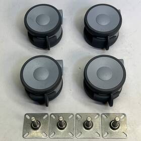 700608 Tente 4 Pack Wheels For Double Stack Plate Base Sz 3.8 Inch D X 3 W
