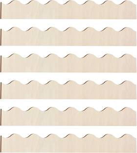 Mii-threehoney-1164 Threehoney 6 Pack Unfinished Scalloped Decorative 15.75 X 1.57 Inch Natural Wood Color
