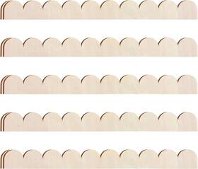 Mii-threehoney-195 Threehoney Unfinished Scalloped Decorative Wood Trim Edge 15.75 X 1.57 Inch