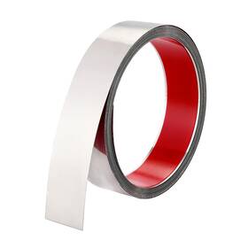 Ikus04703 Tidorlou Brushed Metal Trim Peel And Stick Wall 16.4 Ft X 1.6 In Shiny Silver