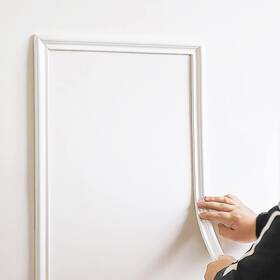 T155 Trimold Peel And Stick Chair Rail Molding Self-adhesive Wall 9.8ft X 1.3in White