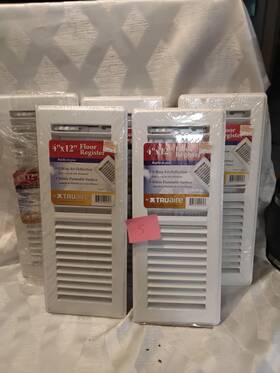 C150mwt Truaire Lot Of 5 -truaire 04x12 Duct Opening Measurements Floor Supply Grille