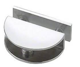 Shier-12592 Trumni Replacement For Crl Fa82sc Satin Chrome Thru-glass Rounded Shelf Clamp