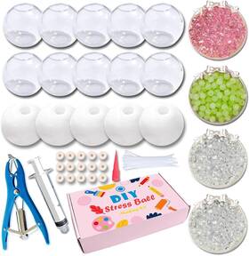 Txgsdxs 445037267249 Diy Stress Ball Making Kit 15 Tpr Skins 4.2 Oz Fillers 1 Vacuum Tool 20 Cable