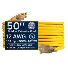 74050 Usw Us Wire And Cable 12/3 Gauge Lighted Heavy Duty General Purpose Extension Cords