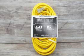 Usw Essentical 044882400077 12/3 50 Ft. Yellow Heavy-duty Extension Cord With Lighted Plug 15 Amp