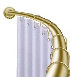 Cr2gd Utopia Alley 72 Inch Curved Shower Rod Adjustable From 45 To W Gold-nob