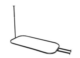 Hp2bk Utopia Alley Rustproof Wall Mounted 54x26 Inch Aluminum Hoop Shower Rod-black