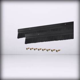A23112800ux1120 Uxcell 2pcs - Door Brush Bottom Sweep H-shape Aluminum Black 35-inch X 1.2-inch