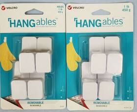 Vel-30107-usa Velcro Brand Hangables Removable Wall Hooks Small Holds 1 Lb White 4 And Fasteners X2