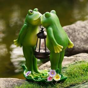 Bst406-kiss Vereemy Solar Frogs Statue For Garden Decor Lantern Led Outdoor Decoration Figu
