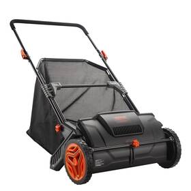 D0102hgkrvv Vevor Push Lawn Sweeper 21-inch Leaf And Grass Collector Strong Rubber Wheels &