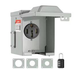Dgnrv50a1450rjd0nv0 Vevor Rv Power Outlet Box Indoor/outdoor 50 Amp 125-volt/250-volt Receptacle-nob