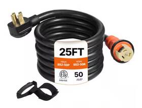 Fdjycx25ft50ahcz1v1 Vevor Generator Power Cord 25ft 125/250-volt 50 Amp 12 000w Stw Cable-nob