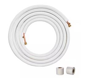 H635ez1h Vevor 25ft Mini Split Line Set 1/4 Inch And 3/8 O.d Copper Pipes Tubing Insulation