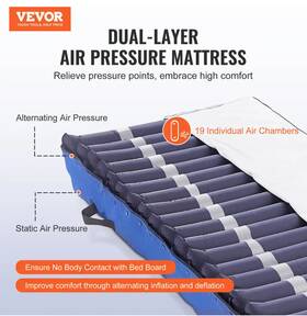 Txqnkbycd450itjkzv1 Vevor 8 Inch Alternating Air Mattress Dual-layer Pressure Pad 450 Lbs Load Pump