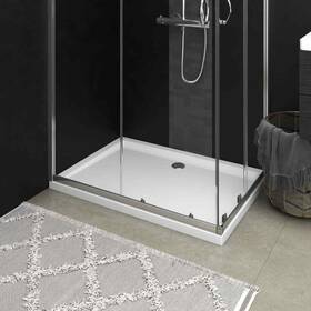 148906 Vidaxl Rectangular Abs Shower Base Tray White 27.6 Inch X39.4