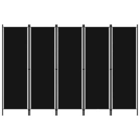 3296118 Vidaxl 5-panel Room Divider Black 98.4 Inch X70.9